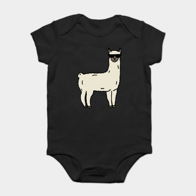 Funny Cool Llama Alpaca Animal Baby Bodysuit by logiamerch